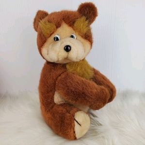 Vtg Kamar Kicks Murphy 8198 Comical Sitting Brown Bushy Brows Bear Plush 12"